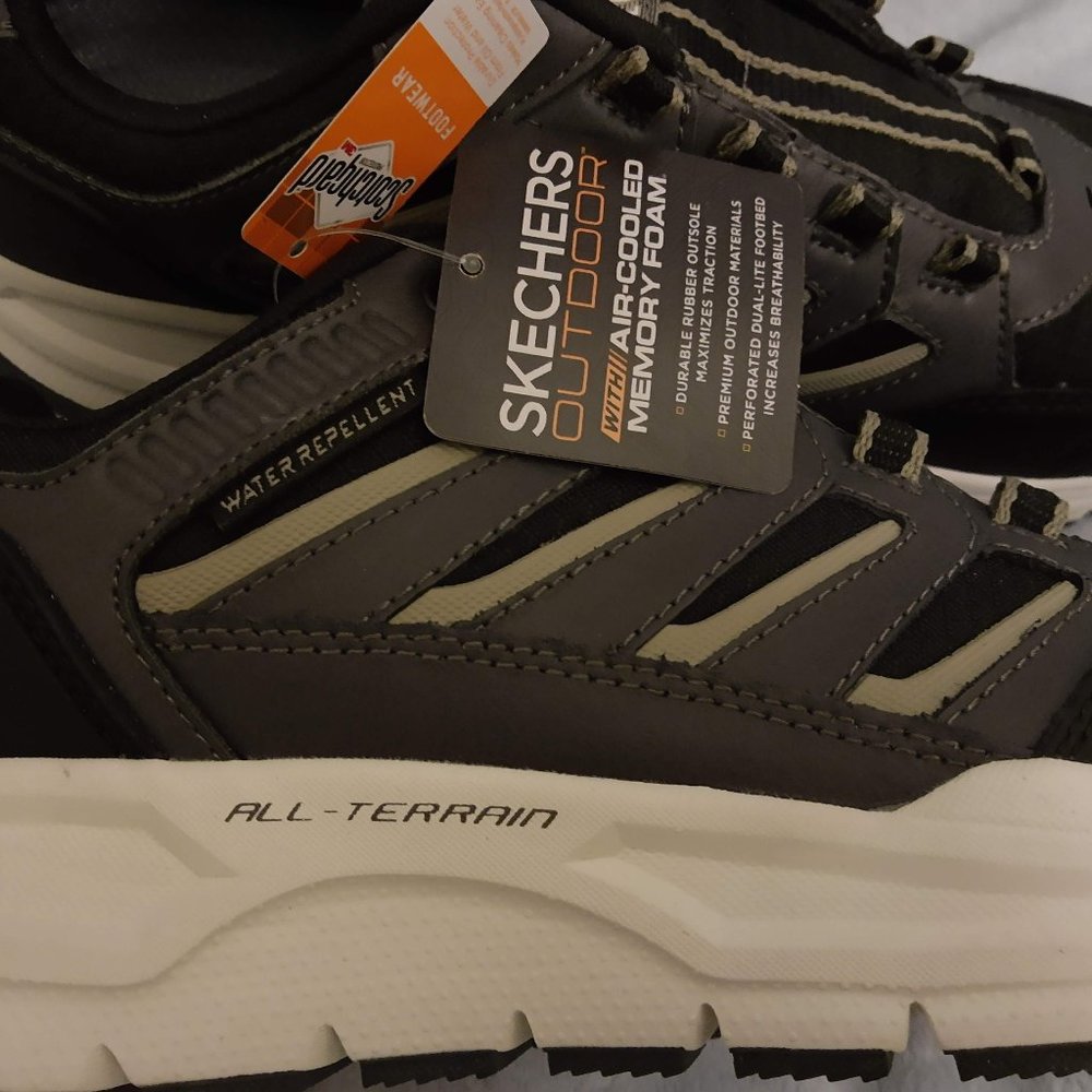 Skechers Oxford Lace-up Sneaker Escape Plan 2.0 Men 8M Black Grey Orange New - Picture 12 of 14